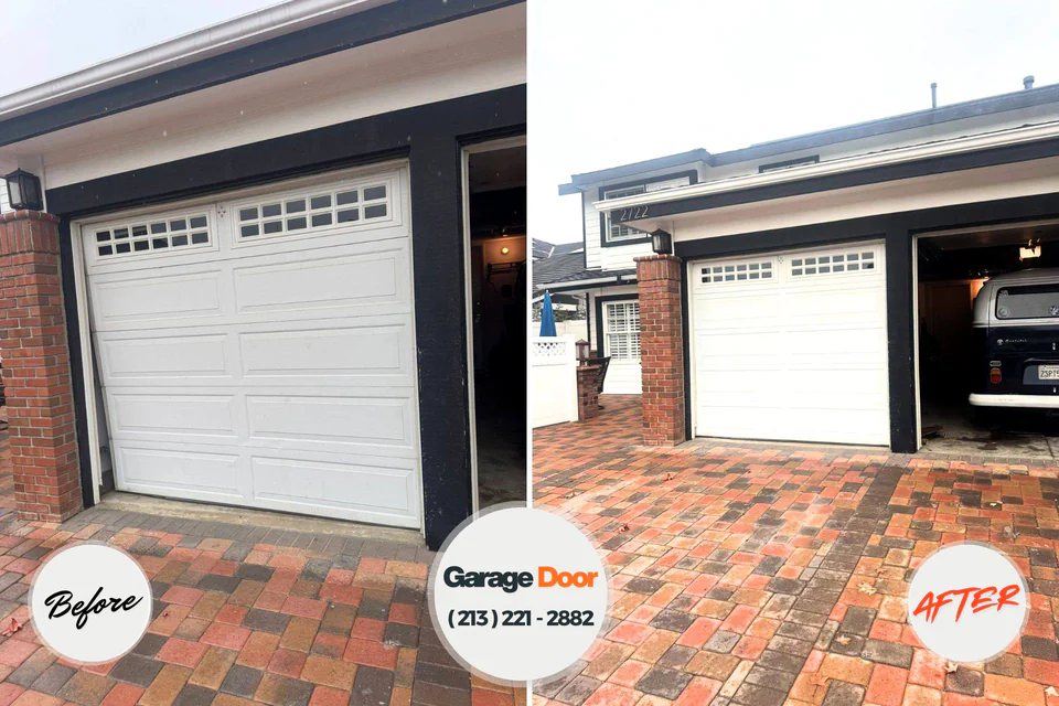 Before and after: garage door repair North DeLand, FL